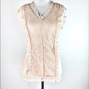 Maurices Lace and Mesh Tank Top Blouse Small